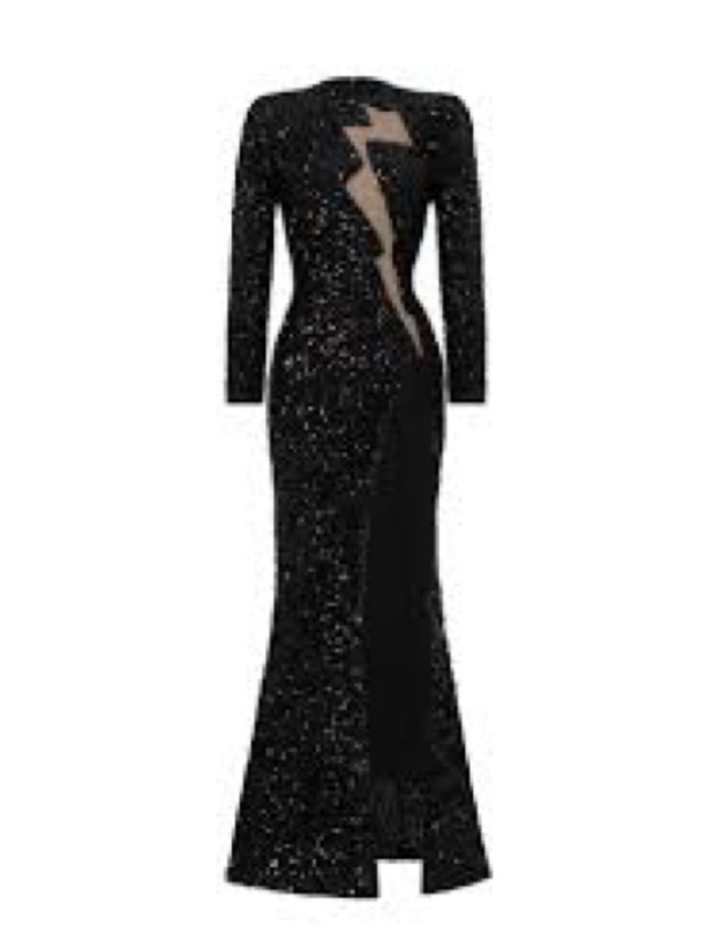 EXCELLENT BELLA BARNETT REBEKA SEQUIN SLIT MAXI DRESS, BLACK, MEDIUM